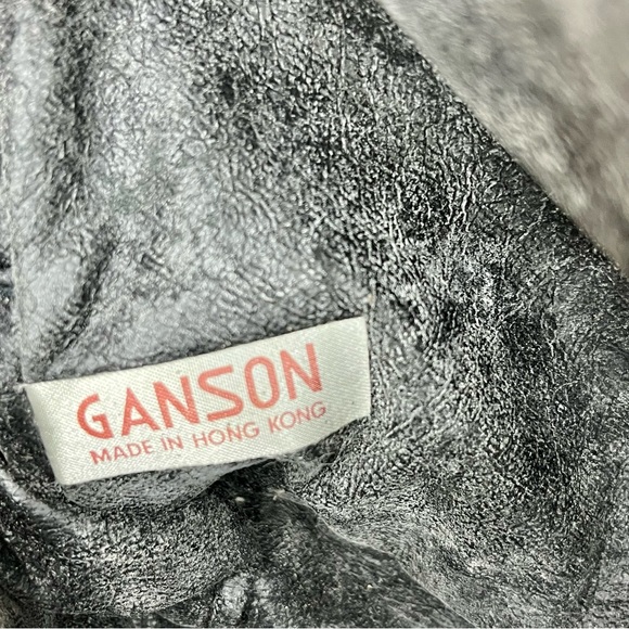 Ganson/Black/ShoulderbagWeave/Double Strap/Zipper Closure/Vintage/Hong Kong - Picture 6 of 15
